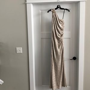 Beautiful Tags On Champagne David Meister Gown!